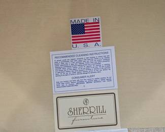 Sherrill Furniture Loose Pillow Back Plaid Pattern Lounge Chair Qty (2) and Ottoman