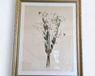 Large Vintage Dried Floral Bunch Print by Isabelle Z