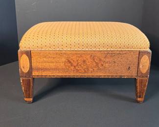Holly and Thuya Wood in African Mahogany circa 1948 Foot Stool