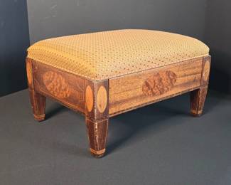 Holly and Thuya Wood in African Mahogany circa 1948 Foot Stool