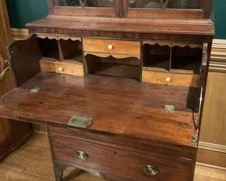 Fine antique Sheraton mahogany secretary