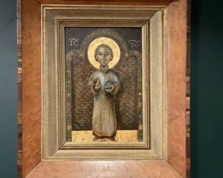 “Christ The Pantocrator” oil on board