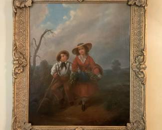 Oil on canvas “Young Girl and Young Boy”