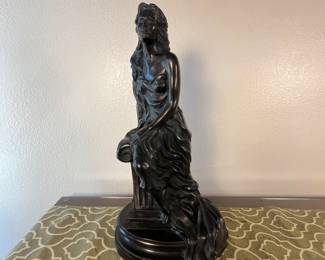Bronze Sculpture by Artist Alice Heath entitled “Chloe”
This is a beautiful sculpture that features a woman leaning casually with a dress cascading. It is a beautiful sculpture by Alice Health entitled “Chloe”.
Note photos for details and condition. Measurements taken under field conditions are approximate within 1/2". Feel free to reach out with any questions.
Items are heavy and we do not assist with loading. Be sure to bring adequate help and a large enough vehicle for large items. If you need assistance, call Denny for an estimate for delivery. (720) 393-0204.