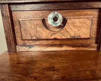 Antique Eastlake Dresser - Authentic Period Piece
This is a beautiful dresser in very good condition for an item of this age and use. Four large drawers and two small drawers on the dresser top. Mahogany with some burl veneers. Knapp drawer joints. Original brass drawer pulls on the large drawers. The drawers glide well. The dresser measures 49" tall over all, 41 1/2" tall in the front, 39 1/2" wide and 19 1/2" deep.
Note photos for details and condition. Measurements taken under field conditions are approximate within 1/2". Feel free to reach out with any questions.
Items are heavy and we do not assist with loading. Be sure to bring adequate help and a large enough vehicle for large items. If you need assistance, call Denny for an estimate for delivery. (720) 393-0204.
