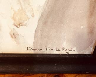 This is an art print of a painting by Deann De La Ronde. It is overall good condition with some damage to the frame. This is a high quality reproduction that looks like an original piece. Overall measurements: 23 3/4 Tall x 19 3/4" Wide.
Note photos for details and condition. Measurements taken under field conditions are approximate within 1/2". Feel free to reach out with any questions.
Items are heavy and we do not assist with loading. Be sure to bring adequate help and a large enough vehicle for large items. If you need assistance, call Denny for an estimate for delivery. (720) 393-0204.