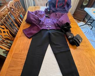 Includes: 1990s Obermeyer purple ski jacket (Size 12), black ski pants, black mittens (Sportina), and a Lange duffel bag for gear with a compartment for boots.
Note photos for details and condition. Measurements taken under field conditions are approximate within 1/2". Feel free to reach out with any questions.
Items are heavy and we do not assist with loading. Be sure to bring adequate help and a large enough vehicle for large items. If you need assistance, call Denny for an estimate for delivery. (720) 393-0204.
