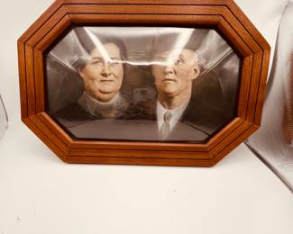 Antique Photo with Bubble Glass Vintage Octagonal Framed Portraits. Features a pair of antique portraits in an octagonal wooden frame. The frame is intricately designed, suited for display in various settings.
Note photos for details and condition. Measurements taken under field conditions are approximate within 1/2". Feel free to reach out with any questions.
Items are heavy and we do not assist with loading. Be sure to bring adequate help and a large enough vehicle for large items. If you need assistance, call Denny for an estimate for delivery. (720) 393-0204.