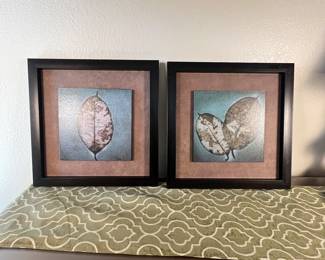 Leaf Framed Artwork Set
A set of two framed leaf artwork pieces, featuring natural leaf designs mounted on textured backgrounds. Each frame measures 18 inches square. Artist signature visible on the artwork.
Note photos for details and condition. Measurements taken under field conditions are approximate within 1/2". Feel free to reach out with any questions.
Items are heavy and we do not assist with loading. Be sure to bring adequate help and a large enough vehicle for large items. If you need assistance, call Denny for an estimate for delivery. (720) 393-0204.