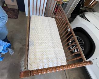 Beautiful Jenny Lind Crib in good condition with all of the fun period relevant bedding.
Note photos for details and condition. Measurements taken under field conditions are approximate within 1/2". Feel free to reach out with any questions.