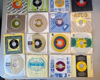 Vintage 45 RPM Record Collection - Charlie Daniel’s Band, The Sandpipers, Peter Paul and Mary, The Jackson 5. Featuring a selection of 15 records from various labels including RCA Victor, Atlantic, Imperial Records, and Atco Records, primarily from the 1960s and 1970s. Each record is housed in its original sleeve, showcasing classic designs and branding.
Note photos for details and condition. Measurements taken under field conditions are approximate within 1/2". Feel free to reach out with any questions.