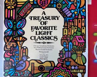 Includes 'A Treasury of Favorite Light Classics' featuring the Chicago Symphony Orchestra, and 'Hooked on Classics III' conducted by Louis Clark, featuring the Royal Philharmonic Orchestra. Both items are vinyl records.
Note photos for details and condition. Measurements taken under field conditions are approximate within 1/2". Feel free to reach out with any questions.