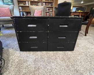 Vintage Black Wooden Dresser with Six Drawers. Great Project Piece, very solid and sturdy! Dimensions: 24.5" Tall x 40" Wide x 19.75" Deep. This vintage black dresser features six spacious drawers with a rustic charm, perfect for a furniture flipping project.
Note photos for details and condition. Measurements taken under field conditions are approximate within 1/2". Feel free to reach out with any questions.
Items are heavy and we do not assist with loading. Be sure to bring adequate help and a large enough vehicle for large items. If you need assistance, call Denny for an estimate for delivery. (720) 393-0204.