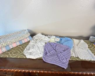 Beautiful Lot Of Baby Clothes, with Blankets. This is a beautiful to of baby clothes including had knit/crochet sweaters, classics rompers and the beautiful things to celebrate a baby. Lot includes hand crochet blanket in beautiful condition.
Note photos for details and condition. Measurements taken under field conditions are approximate within 1/2". Feel free to reach out with any questions.
Items are heavy and we do not assist with loading. Be sure to bring adequate help and a large enough vehicle for large items. If you need assistance, call Denny for an estimate for delivery. (720) 393-0204.