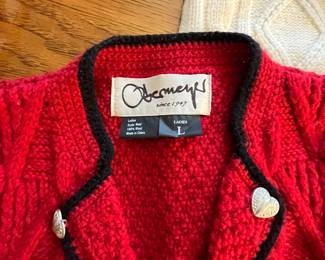 Beautiful Sweater Lot - Obermeyer, Meister and more!
Includes three items: 1) Red cable knit vest by Obermeyer Size L; 2) Red pullover sweater with emblem by Meister, made in Hong Kong; 3) White cable knit sweater by Rock Creek Trading Co. All items are vintage and feature unique designs, ideal for collectors or vintage fashion enthusiasts.
Note photos for details and condition. Measurements taken under field conditions are approximate within 1/2". Feel free to reach out with any questions.
Items are heavy and we do not assist with loading. Be sure to bring adequate help and a large enough vehicle for large items. If you need assistance, call Denny for an estimate for delivery. (720) 393-0204.