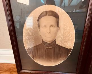 Two framed portrait photographs featuring a woman and a man from the early 1900s. Each photo is in an oval shape with a wooden frame. The portraits are sepia-toned and show detailed facial features. Ideal for historical collectors or antique enthusiasts. Overall measurements 21 3/4" x 17 3/4".
Note photos for details and condition. Measurements taken under field conditions are approximate within 1/2". Feel free to reach out with any questions.
Items are heavy and we do not assist with loading. Be sure to bring adequate help and a large enough vehicle for large items. If you need assistance, call Denny for an estimate for delivery. (720) 393-0204.