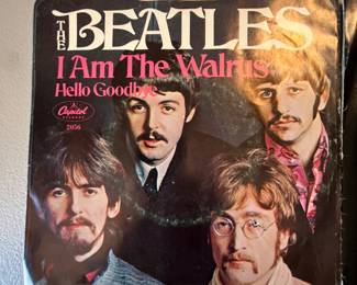 Includes three classic singles: 'I Am The Walrus / Hello Goodbye' (1967, Capitol Records), 'Get Back' (Single with Apple label), and 'Yellow Submarine / Eleanor Rigby' (1966, Capitol Records).
Note photos for details and condition. Measurements taken under field conditions are approximate within 1/2". Feel free to reach out with any questions.