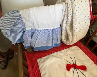 Beautiful Jenny Lind Crib in good condition with all of the fun period relevant bedding.
Note photos for details and condition. Measurements taken under field conditions are approximate within 1/2". Feel free to reach out with any questions.