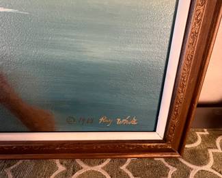 This is a 1981 painting by H. Ray White, original painting featuring a surrealistic depiction of human figures entwined with nature. The artwork is framed and measures approximately 28" tall by 52" wide. Its unique style and vibrant colors make it a captivating piece for any art collector.
Note photos for details and condition. Measurements taken under field conditions are approximate within 1/2". Feel free to reach out with any questions.
Items are heavy and we do not assist with loading. Be sure to bring adequate help and a large enough vehicle for large items. If you need assistance, call Denny for an estimate for delivery. (720) 393-0204.