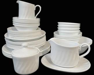 White Corelle by Corning Plates, Bowls, Sugar Creamer Set
