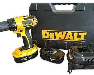 Dewalt Cordless Drill with 2 Batteries, Charger, and Carrying Case