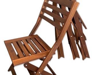 Four IKEA pplar Wooden Folding Chairs