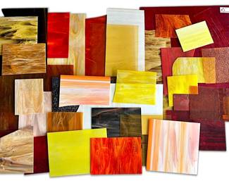 Stained Glass Sheets Red, Yellow, Amber, Orange