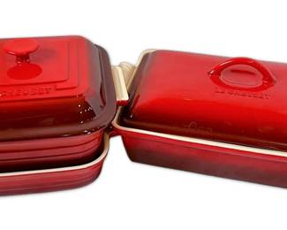 Le Creuset Red Ceramic Baking Dishes 3 Piece Set