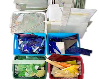 Stained Glass Pieces Blue, Green, Purple, Yellow, Iridescent, Marbled, More