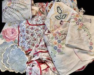 Vintage Smocks, Cross Stitch Aprons, Doilies