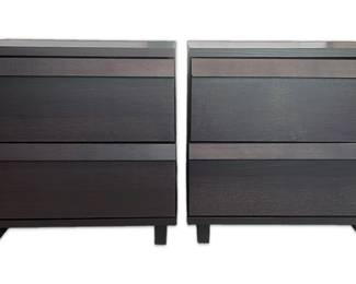 Pair of Dark Brown IKEA Oppland Nightstands with Drawers