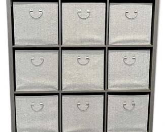 Gray 9Cube Organization Shelf with Cloth Cubes