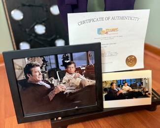 Admiral Kirk Star Trek costume from film/TV with official proof of purchase/ COA. Registered number - ST12622 William Shatner
Condition - very good - small amount of dust has collected on outfit. Lighted glass display cabinet is not complete (missing one side glass panel).
PLEASE NOTE: IF high bidder cannot pick up this item, we ARE NOT shipping the Mannequin or the display case. We will only ship the official costume, boots, COA’s and photograph of Shatner wearing the costume.
Sold as is. No damage to actual costume. Comes with photo of William Shatner wearing costume.
Jacket, under shirt, pants, boots & display cabinet included.