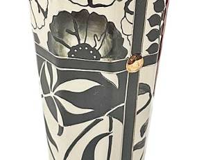 Tall Black White Ceramic Decor Vase