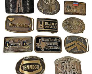 Vintage Oil Gas Belt Buckles