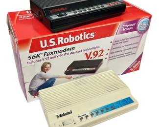 Two US Robotics 56k Fax Modems One New