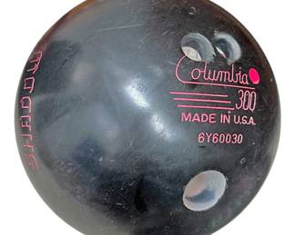 Vintage Pink Black Bowling Ball