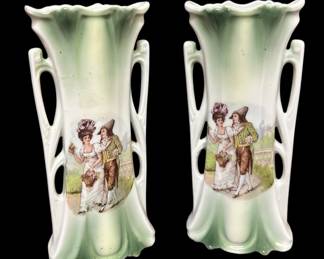 Two Vintage Art Nouveau Style Vases