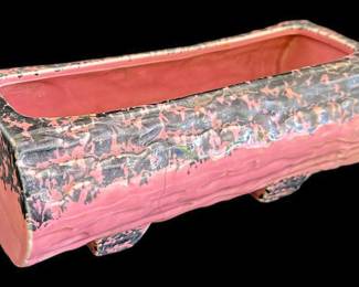 Vintage MCM Pink Log Planter