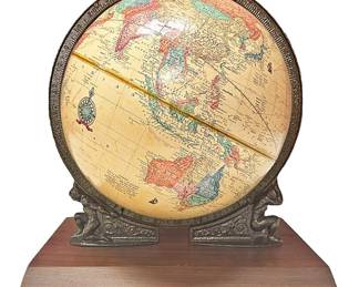 Vintage World Globe on Globe Stand