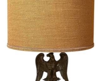 Vintage Mid Century Amber Eagle Table Lamp