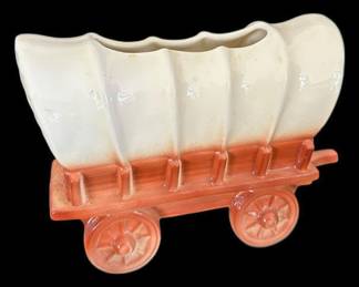 Vintage MCM Covered Wagon Planter