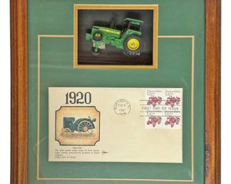 John Deere USPS Stamp Shadow Box Display