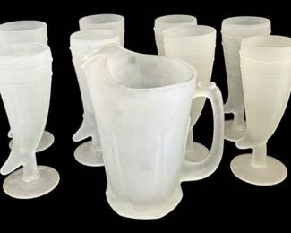 MCM Frosted Powder Horn Glass Set