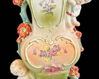 Vintage Porcelain Cherub Vase Made in Japan