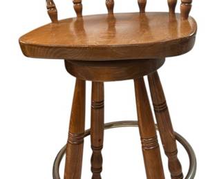 Wood SpindleBack Swivel Bar Chair