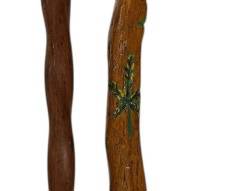 Marijuana Folk Art Turned Wood Canes