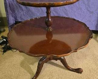 Two tier mahogany table