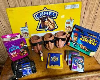 Camel Memorabilia ft. Beer Coozies, Lighter Cover, Placemats, Playing Cards & More