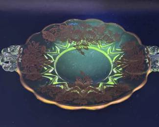 Vintage Glass Dessert Tray